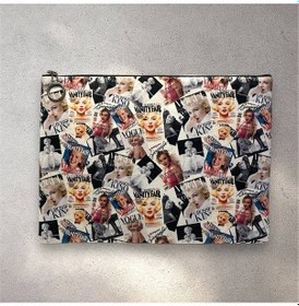 Resim Marilyn Monroe Figürlü Clutch Portföy Çanta Çok Renkli 