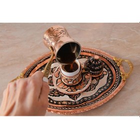 Resim İşlemeli Klasik Cezve No:4 Kırmızı 