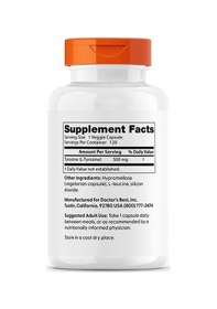 Resim L-tyrosine Brain Transmitter Support 500 Mg 120 Kapsül 