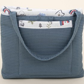 Resim Bebek Bakım Çantası - Koyu Mavi Petek - Mavi Kedi 