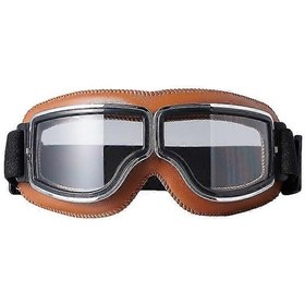 Resim Retro Motosiklet Gözlükleri Deri Pilot Kask Gözlükleri Uv400 Vintage Klasik Gözlükler Scooter Motosiklet Bisiklet Güneş Gözlüğü Bisiklet Gözlükleri C 