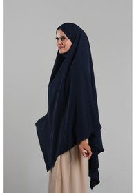 Resim Hürrem Bone Lacivert Pratik Hazır Geçmeli Tesettür Eşarp Krep Bağcıklı Sufle Hijab 2313 02 Lacivert 