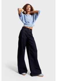 Resim Itsbasic Kadın İndigo Renk 7w5-50 Palazzo Fit %100 Koton İç Boy 80cm Denim Jean 