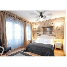 Resim Vanti Kcf278 60w 30 İnç Ahşap Beyaz 6 Kanatlı Lambalı Avizeli İpli Tavan Vantilatörü 