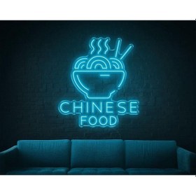 Resim Chınese Food Yazılı Ve Şekilli Neon Tabela Turkuaz 