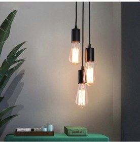 Resim Monica 3 Lü Siyah Rustik Sarkıt Avize 