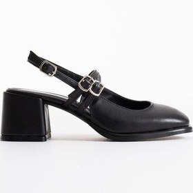 Resim Faye Siyah Cilt Kadın Topuklu Ayakkabı Siyah Cilt 