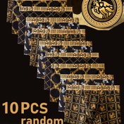 Resim 10 Adet Erkek Boxer - Lüks Siyah & Altın Baskılı, Altın Elastik Bel Bandı, 4 Rastgele Stil, Yumuşak ve Rahat Günlük Kullanım İçin No-Show Külotlar, Makinede Yıkanabilir Erkek Moda İç Çamaşırı 