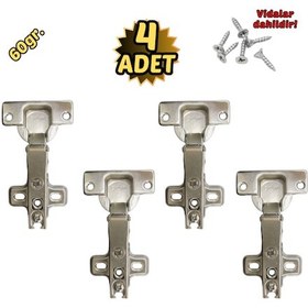 Resim Dolap Menteşesi Düz Paslanmaz 4'lü Saten 