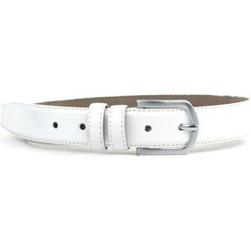 Resim Rakerplus Beyaz Rugan 3,5 Cm Erkek Çocuk Klasik Kemer 85-110cm Beyaz 