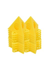 Resim Samdoo Ahşap Boyama Desteği - 20 Adet Sarı Plastik Üçgen Ayaklık 6x5cm 