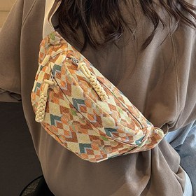 Resim 1/3 adet Vintage Etnik Kadınlar Çapraz Cep Telefon Bel Çantası - Çizgili ve Geometrik Desen, Fermuar Kapatma, Polyester Astar, Her Gün Kullanıma Uygun Omuz Çantası, Her Gün Aksesuarı | Geometrik Desen Çantası | Dayanıklı Fermuar Kapatma, Telefon Çantası 