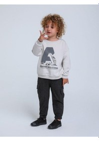 Resim Jack Lions Erkek Bebek İnce Şardonlu Creative Yazılı Sweatshirt-14249 Gri 