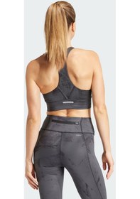 Resim Carbon Adidas Kadın Günlük Sporcu Sütyeni Bra Run Ms Pkt Aop It6704 Siyah 