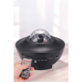 Resim Projektör Yıldız Gece Lambası Disko Topu Bluetooth Bağlantılı Taşınabilir Şarjlı 