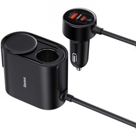 Resim Baseus 30W USB + Type-C Hızlı Şarj Araç Çakmaklık Çoklayıcı Şarj Aleti 