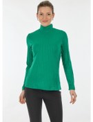 Resim On Balıkçı Yaka Uzun Kollu Yeşil Kadın Bluz 22271373 001 