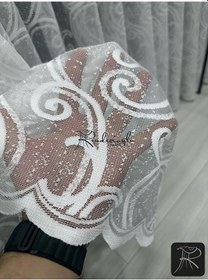 Resim Tül Perde Örme Kumaş Yoğun Dokulu, Normal Pile ,ütü İstemeyen Yapı Tombalak Ekru 