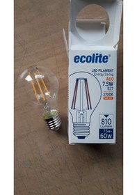 Resim Ecolite E27 7.5 w Rustik Ampul Gün Işığı sarı Işık 