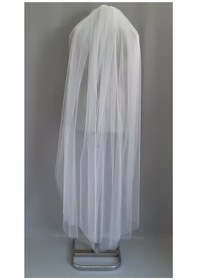 Resim Suzanna Moda Beyaz Kenarı Düz Taraklı 1mt 50cm Boy Hayal Tül Çift Kat Gelin Duvağı 