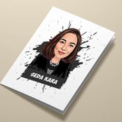 Resim Sen Mükemmelsin Kadın Karikatürlü Tebrik Kartı 
