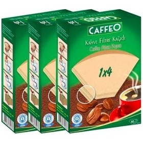 Resim Caffeo 1 x 4 Kahve Filtre Kağıdı 3 x 80'li 