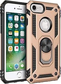 Resim Microsonic Apple iPhone 6S Plus için Kılıf Military Ring Holder Gold [iPhone 6S Plus ile Uyumlu Kılıf - Gold] 