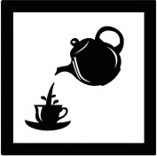 Resim Demlik ve Fincan Temalı Sticker 20 x 20 cm 