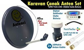 Resim Antenci 40 CM Next Çiftli LNB + Karavan Çanak Anten Seti + Digital Uydu Bulucu 