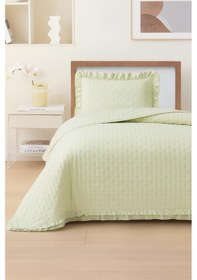 Resim Lisbon Elyaf Dolgulu Tek Kişilik 180x240 Cm Yatak Örtüsü Krem Krem 