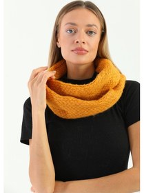 Resim Kadın Hardal Örgü Boyunluk Hardal 