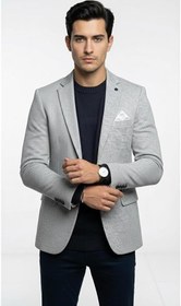 Resim Erkek Blazer Ceket - Slim Fit Karyağdı Desenli - Tek Düğmeli Spor Şık Günlük Ofis Ceketi 
