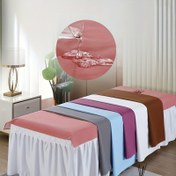 Resim Profesyonel Salon Masaj Masası Örtüsü ile Yüz Deliği - Yağ Geçirmez, Kolay Temizlenebilir Polyester Kapak, Spa ve Güzellik Tedavileri için Mükemmel, Pembe ile Beyaz Dantel Kenar, Güzellik Masası Örtüsü, Güzellik Salonu 
