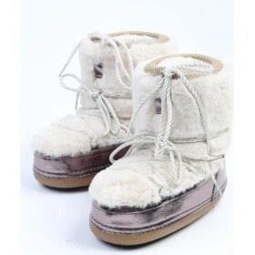 Resim Darla Kalın Tabanlı Kürklü Kadın Kar Botu 