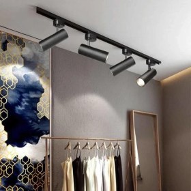 Resim Gold Royal 4 Adet 30W Siyah Kasa Günışığı Ray Spot 1 Metre Ray 