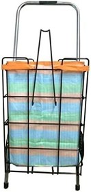 Resim Kalın Telli, Sağlam Demir Pazar Arabası Değişabilen Plastik Tekerli Çelik Kafesli Tel 