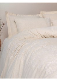 Resim Cotton Box Cotton Keten Çift Kişilik Nevresim Takımı Kivora Bej Bej 