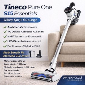 Resim Tineco Tıneco Pure One S15 Essentials Şarjlı Dikey Süpürge Beyaz + Xiaomi Akıllı Baskül Hediye 