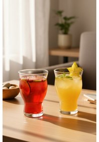 Resim Snippy Duo - 2'li Meşrubat Ve Kokteyl Bardağı Büyük Boy Cam Bardak 500 Ml Cam 
