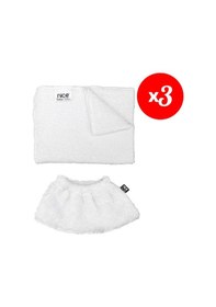 Resim Nice Polti-karcher Buharlı Temizleyici Uyumlu 3 Lastikli, 3 Büyük Düz Havlu Bez Seti 6'lı Niceset M6 