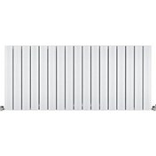 Resim 600mm x 1355mm Amber Yüksek Isı Kapasiteli Dekoratif Yatay Beyaz Alüminyum Radyatör 