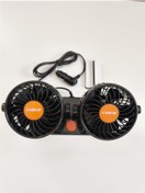 Resim REPLAX 24 Volt Araç Içi Torpido Üstü Çift Fanlı Oto Vantilatör 360 Dönebilir 