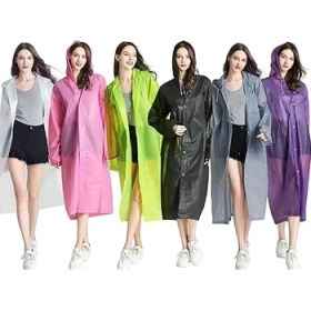 Resim Tkç Kadın Erkek Yağmurluk Kapüşonlu Çıtçıtlı Eva Raincoat (5492) 