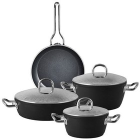 Resim Emsan Helis Arya Metal Saplı 7 Parça Granit Tencere Seti 