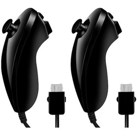 Resim Vkemall Wii Nunchuck Kontrolcüsü Nintendo Wii Video Oyunu Paketi 2'li Nunchuck Kontrolcü Kırmızı Sarı 