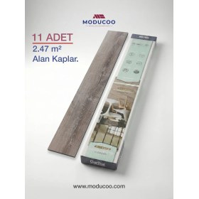 Resim Moducoo Blade Gray Kendinden Yapışkanlı Parke 2,5 mm – Dayanıklı Zemin Kaplama (11 Adet / 2,47 m²) 