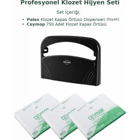 Resim Palex Klozet Kapak Örtüsü Dispenseri Siyah+ 3 × 250 Adet Klozet Kapak Örtüsü Seti 