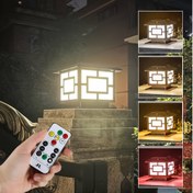 Resim Uzaktan Kumandalı Güneş Enerjili LED Post Lambası - Renk Sıcaklığı Ayarlanabilir, Çit Postları, Kapılar, Avlular, Çatılar, Balkonlar, Merdiven Kolları, Güverte Zeminleri için Otomatik Koyu Sensörü - Dayanıklı Plastik, Lityum Pil, Yarı Gömme Montaj Tasarımı, Uzaktan Kumandalı Aydınlatma | Modern LED Post Lambası | Güneş Şarjlı Lamba 