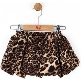 Resim Nk Kids Kız Bebek Bel Lastikli Leopar Desenli Balon Etek-14791 Kahverengi 