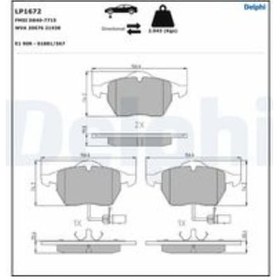 Resim Delphi Fren Balatası On 156mm Kablolu A6 Passat 00- 